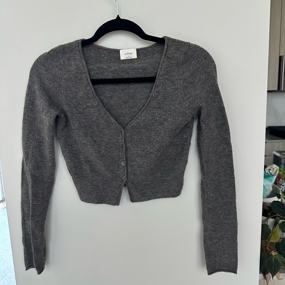 Aritzia Wilfred Santorini Cardigan - Charcoal